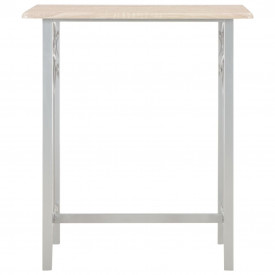 Set mobilier de bar, 3 piese, lemn și oțel - Img 3