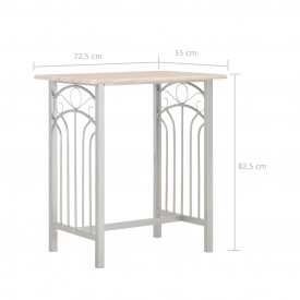 Set mobilier de bar, 3 piese, lemn și oțel - Img 8