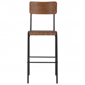 Set mobilier de bar, 3 piese, maro și negru, oțel - Img 8