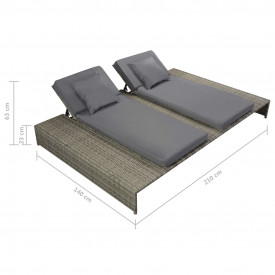 Set mobilier de exterior, 15 piese, poliratan, gri - Img 10