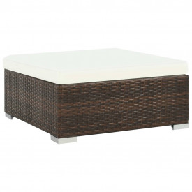 Set mobilier de exterior, 23 piese, poliratan, maro - Img 6