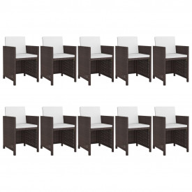Set mobilier de exterior 31 piese, poliratan, maro - Img 2