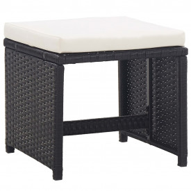 Set mobilier de exterior 33 piese, poliratan, negru - Img 6
