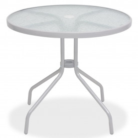 Set mobilier de exterior, 6 piese, gri, oțel și textilenă - Img 3
