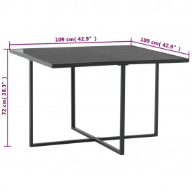 Set mobilier de exterior, 9 piese, poliratan, negru - Img 7