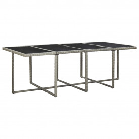 Set mobilier de exterior cu perne, 13 piese, gri, poliratan - Img 5