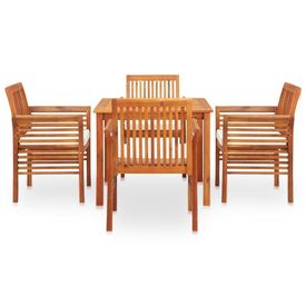 Set mobilier de exterior cu perne 5 piese lemn masiv de acacia