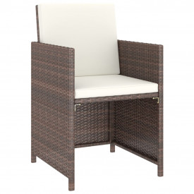 Set mobilier de exterior cu perne, 6 piese, maro, poliratan - Img 4