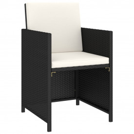 Set mobilier de exterior cu perne, 6 piese, negru, poliratan - Img 4