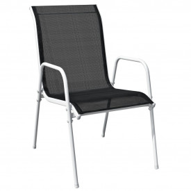 Set mobilier de exterior, oțel și textilenă, 50 x 71 cm, negru - Img 5
