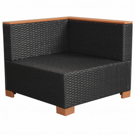 Set mobilier de grădină 27 piese, poliratan, blat WPC, negru - Img 10