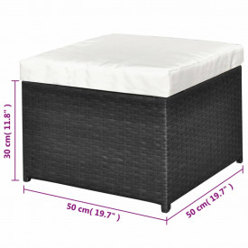 Set mobilier de grădină cu canapea 9 piese, poliratan, negru - Img 12