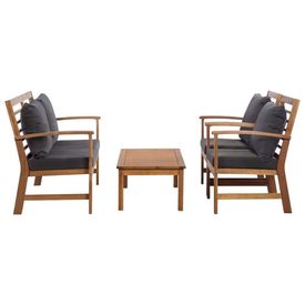 Set mobilier de grădină cu perne, 4 piese, lemn masiv de acacia