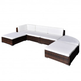 Set mobilier de grădină din poliratan 16 piese Maro
