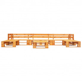 Set mobilier de grădină paleți, 6 piese, maro miere, lemn FSC - Img 2