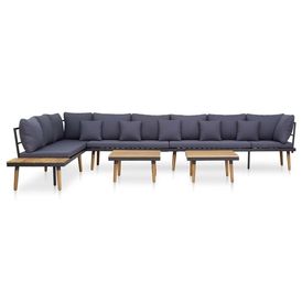 Set mobilier grădină cu perne, 7 piese, lemn masiv de acacia