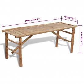 Set mobilier pentru picnic și bere, pliabil, 3 piese, bambus - Img 6