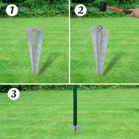 Set plasă cu țăruși + stâlpi Eurofence 10 x 0,8 m - Img 3