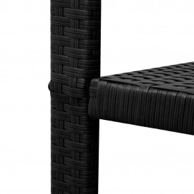 Set scaun balansoar cu masă, 3 piese, poliratan, negru - Img 6