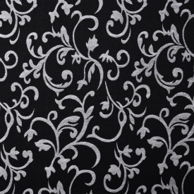 Șezlong cu model floral, material textil, negru - Img 4
