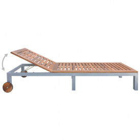 Șezlong de exterior, lemn masiv de acacia, 207 x 70 x 88 cm - Img 3