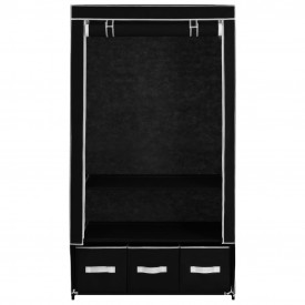 Șifonier, negru, 87 x 49 x 159 cm, material textil - Img 4