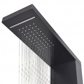 Sistem panel de duș din aluminiu, negru mat - Img 6