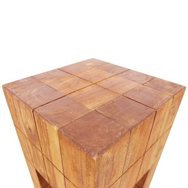 Taburet din lemn masiv reciclat, 28 x 28 x 40 cm - Img 2