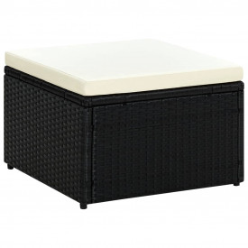 Taburet otoman din poliratan, 53 x 53 x 30 cm, negru - Img 4