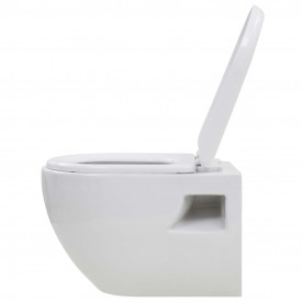 Toaletă suspendată cu rezervor WC ascuns, alb, ceramică - Img 5