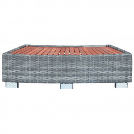 Treaptă pentru spa, gri, 92 x 45 x 25 cm, poliratan - Img 2