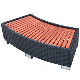 Treaptă pentru Spa, poliratan, 92 x 45 x 25 cm, negru
