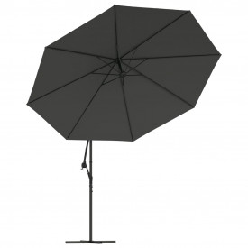 Umbrelă de consolă cu LED și stâlp de metal, antracit, 350 cm - Img 5
