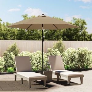 Umbrelă de soare de exterior, stâlp metalic, 300 cm, gri taupe - Img 2