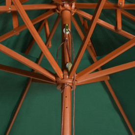 Umbrelă de soare dublă, 270x270 cm, stâlp de lemn, verde - Img 5