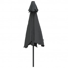 Umbrelă de soare exterior cu LED &amp; stâlp de oțel antracit 300cm - Img 6
