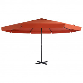 Umbrelă de soare exterior cu stâlp aluminiu, cărămiziu, 500 cm