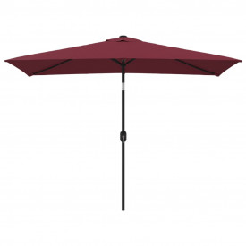 Umbrelă de soare exterior stâlp metalic, roșu bordo, 300x200 cm - Img 2