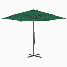 Umbrelă soare de exterior cu stâlp din oțel, verde, 300 cm - Img 3