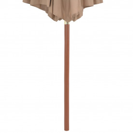 Umbrelă soare de exterior, stâlp metalic, 300 cm, gri taupe - Img 4