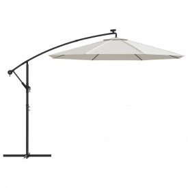 Umbrelă soare suspendată, iluminare LED, stâlp metalic 300 cm - Img 4