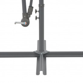 Umbrelă suspendată cu stâlp din aluminiu, 300 cm, gri taupe - Img 5