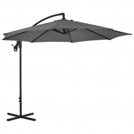 Umbrelă suspendată cu stâlp din oțel, antracit, 300 cm - Img 3