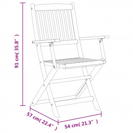 vidaXL 5 piese Set mobilier de grădină, lemn masiv de acacia - Img 12