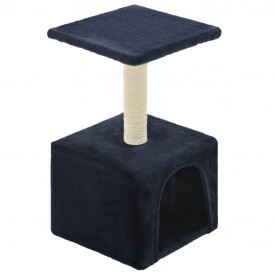vidaXL Ansamblu pisici, stâlpi din funie sisal, 55 cm, albastru închis - Img 2