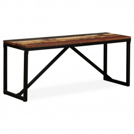 vidaXL Bancă din lemn masiv reciclat, 110 x 35 x 45 cm - Img 10