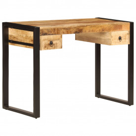vidaXL Birou cu 2 sertare, 110 x 50 x 77 cm, lemn masiv de mango - Img 12