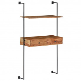 vidaXL Birou de perete, 90 x 40 x 170 cm, lemn masiv de acacia - Img 11