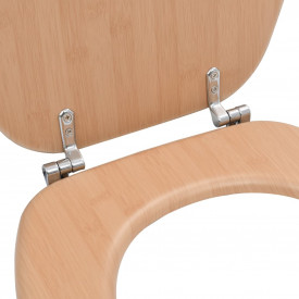 vidaXL Capac WC cu închidere standard, MDF, design bambus - Img 6