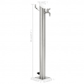 vidaXL Coloană de apă de grădină, 95 cm, oțel inoxidabil, rotund - Img 8